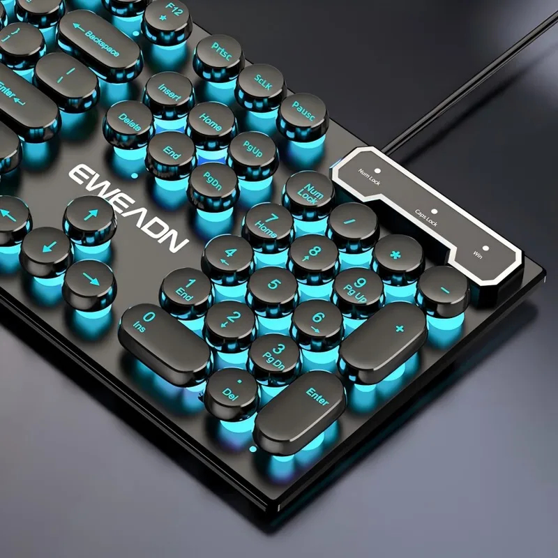 Gaming Keyboard Mouse - Retro Punk Mechanisches Tastatur-Maus-Set Kabelgebunden Kabellos