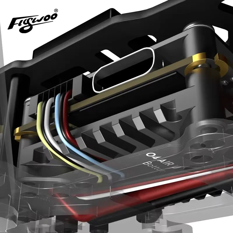 Aviator Connector Kit - Flywoo O4 Luftkühlungs-CNC-Kit für Luftfahrt-Aluminium-Kühlsystem, Aluminiumteile