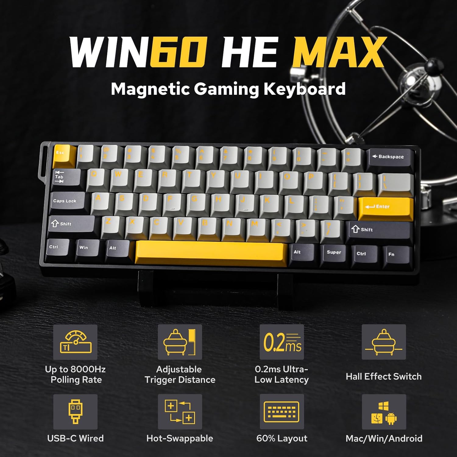 Gaming Keyboard Magnetic Switches - AULA WIN60 HE 60% Max Pro