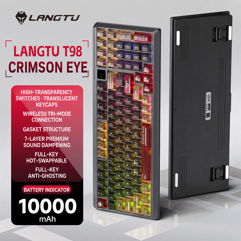 Gaming Keyboard And Mouse Wireless - Langtu T98 Tri-Mode RGB Anpassbare Leise