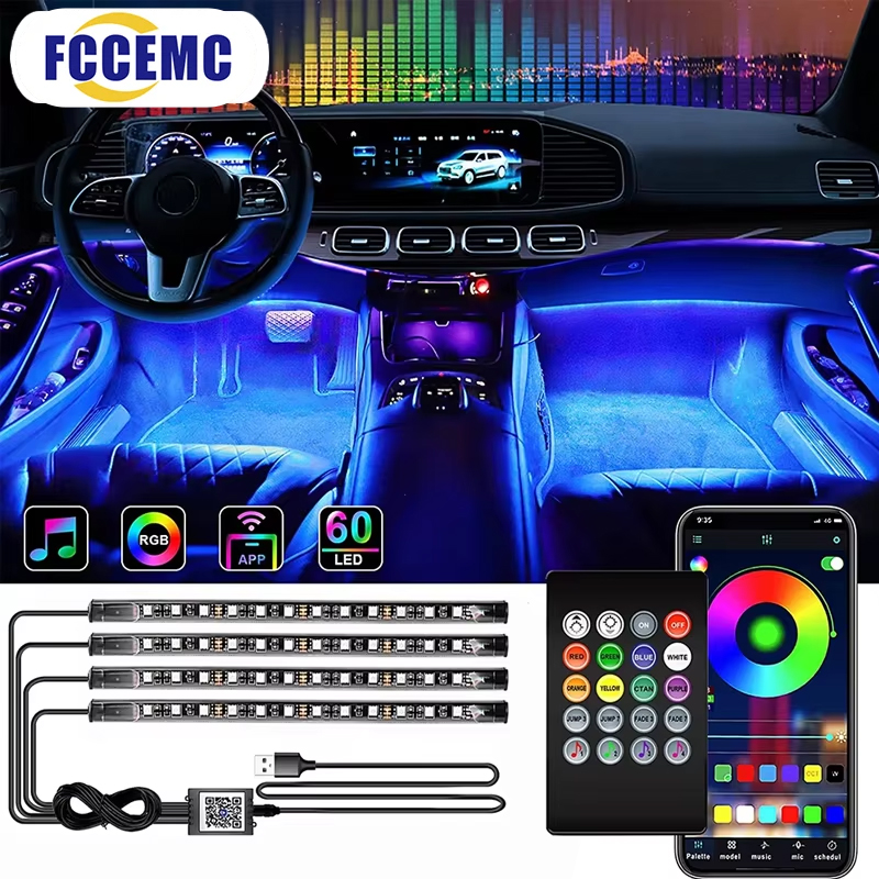 Rgb Underglow Strip - RGB Hintergrundbeleuchtung Fernbedienung App Musik Steuerung