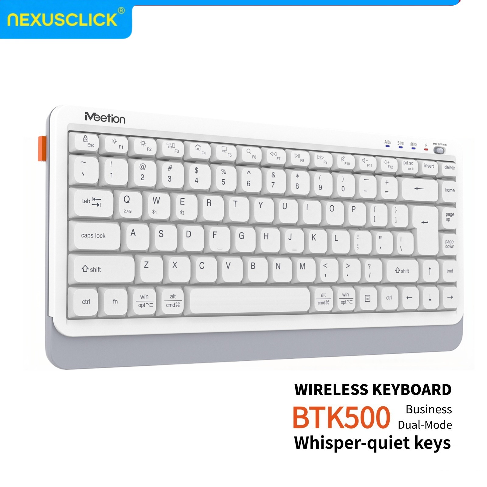 Gaming Keyboard Type C - NexusClick Leise Ultraflache Dual-Mode Kabellose Tastatur,
