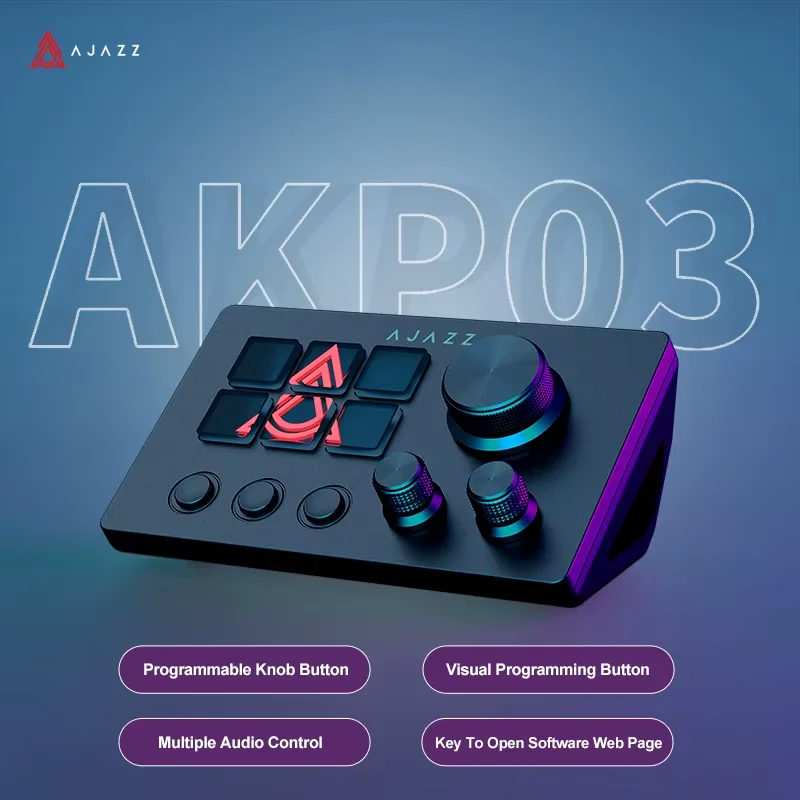 Gaming Keyboard 1 Hand - Ajazz AKP03E/153E Desktop-Helfer Schreibtisch-Konsolen-Controller Programmierbare Makro-Anpassbare