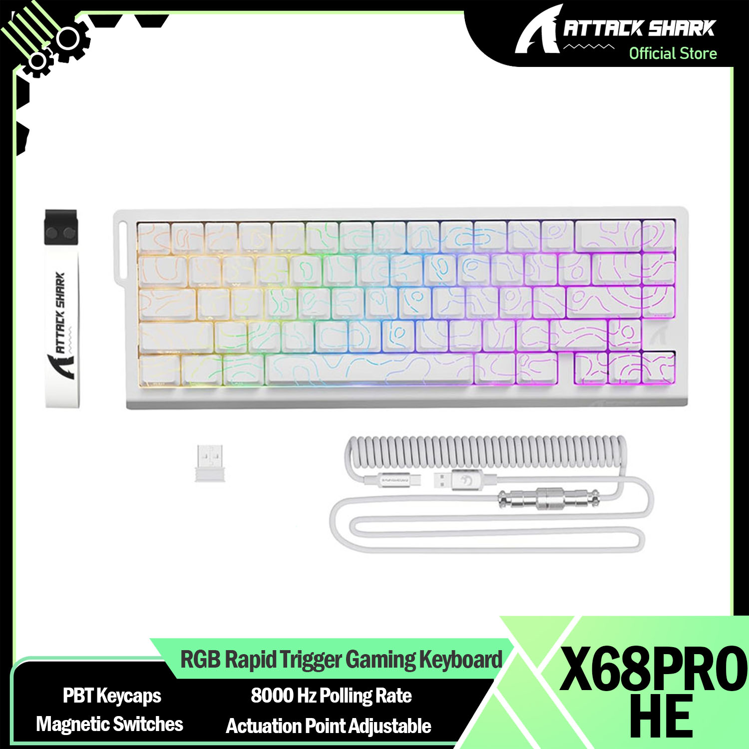 Gaming Keyboard Magnetic Switches - ATTACK SHARK X68PRO HE RGB-Gaming-Tastatur mit