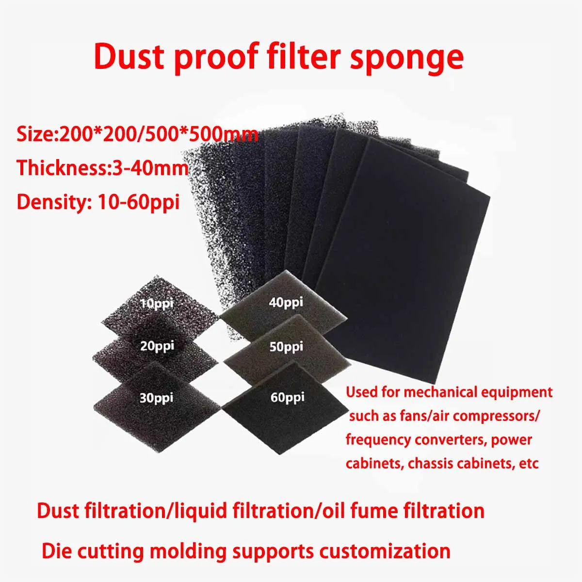 Polyurethane Foam Sheet - Blende Staubdichter Filterschwamm Polyurethan-Filter Baumwolle Luftkompressor