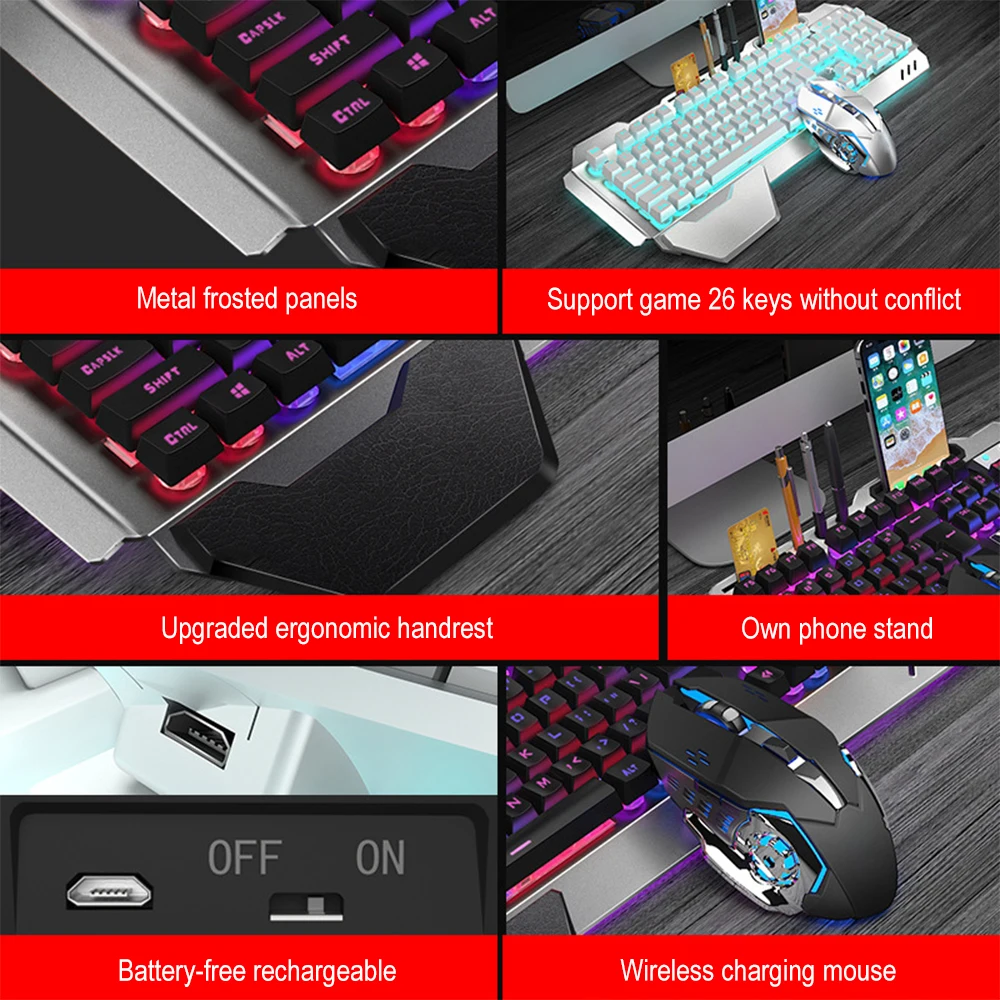 K680 wiederauf ladbare 2,4g dr – Gaming Keyboard Mechanical Wireless Bewertung und Preis