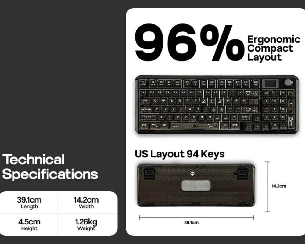 AULA F-NB98 96% ANSI US-Layout – Keyboard Gaming Transparent Bewertung und Preis