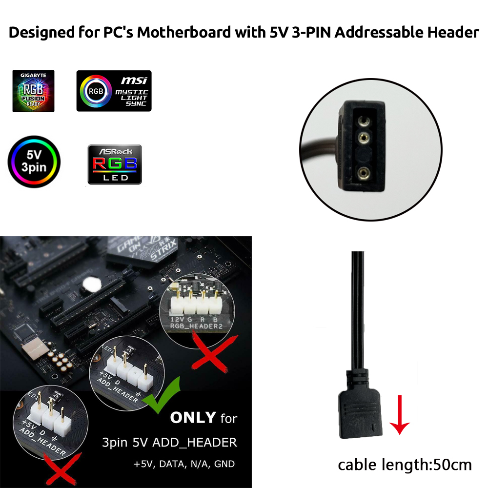 5V ARGB 3-Pin-Anschluss für As – Rgb Underglow Strip Bewertung und Preis