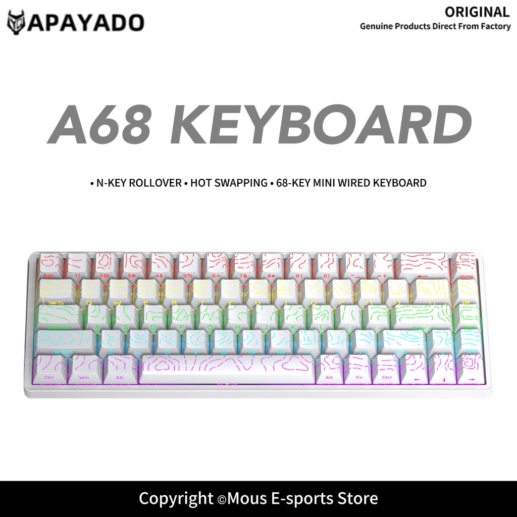 APAYADO A68 Kabelgebundene mec – Gaming Keyboard Blue Switches Bewertung und Preis