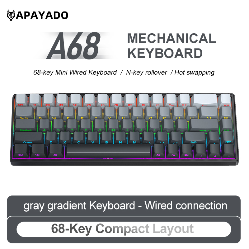 APAYADO A68 Kabelgebundene mec – Gaming Keyboard Blue Switches Bewertung und Preis